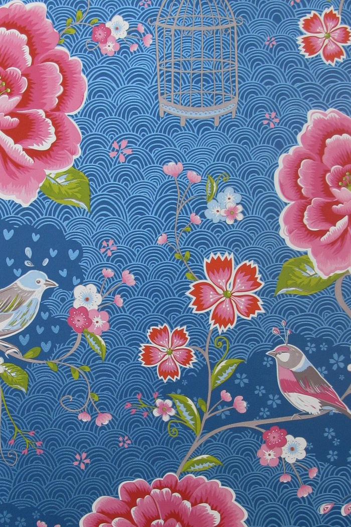 PiP II Behang Eijffinger Birds In Paradise Blauw 313015 - BehangSite.com